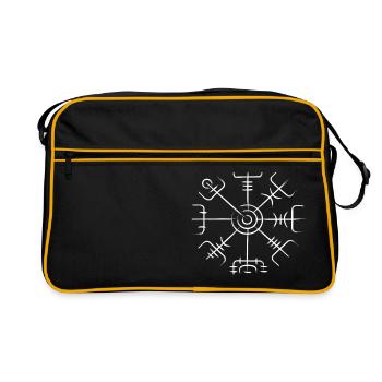 Vegvisir white - Retro Tasche - Schwarz/Gold - Vorne