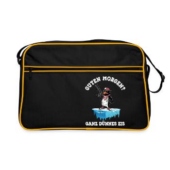 Guten Morgen? Ganz dünnes Eis - Retro Tasche - Schwarz/Gold - Vorne