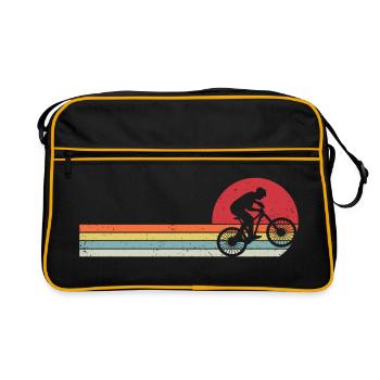 vélo de montagne retro mtb t-shirt vtt - Sac Retro - noir/or - Devant