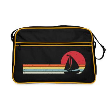 bateau à voile retro t-shirt voilier bateau - Sac Retro - noir/or - Devant