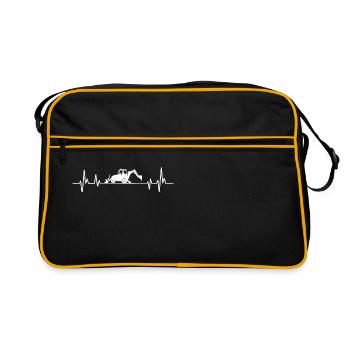 Bagger-Herzschlaglader - Retro Tasche - Schwarz/Gold - Vorne
