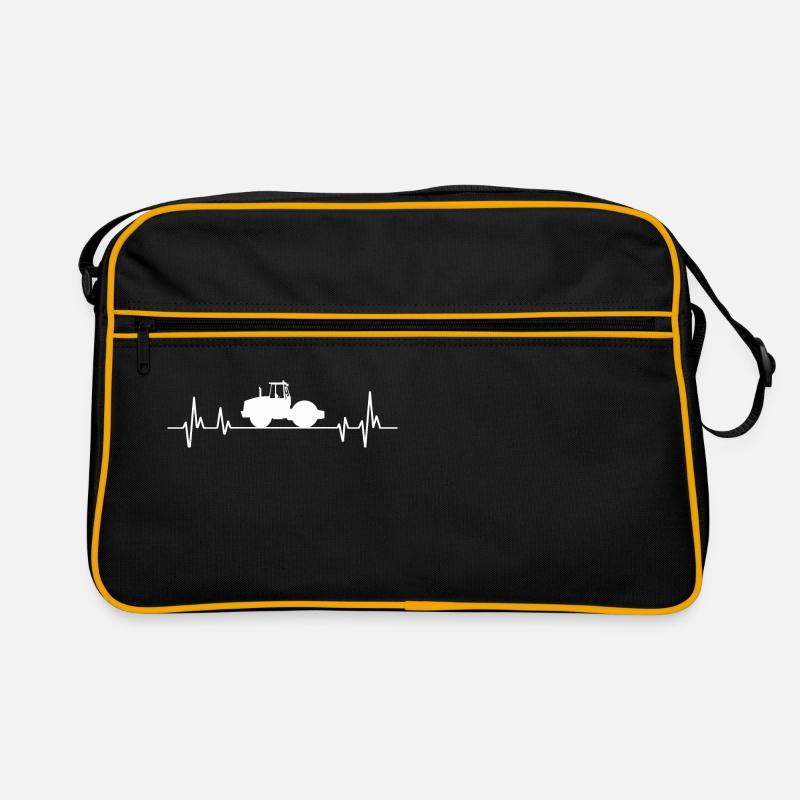 Roller compactor t-shirt construction - construction site Retro Bag