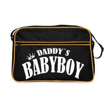 bébé garçon parents prince bleu babyboy papa roi maman - Sac Retro - noir/or - Devant