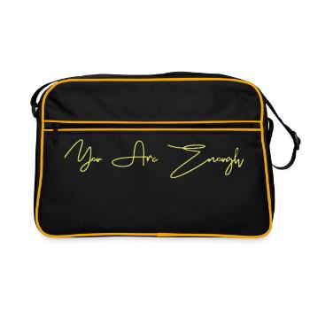 You Are Enough - Retro Tasche - Schwarz/Gold - Vorne