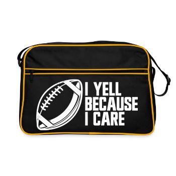 Ich schreie, weil es mir wichtig ist, Fußball-Elte - Retro Tasche - Schwarz/Gold - Vorne