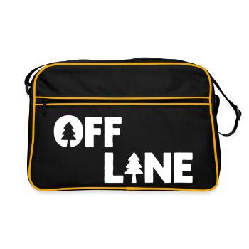 Offline – Natur, Wald & Outdoor Spruchmotiv - Retro Tasche - Schwarz/Gold - Vorne