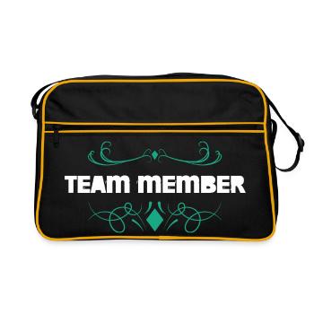 Conception des ornements pour les membres de l’équipe - Sac Retro - noir/or - Devant