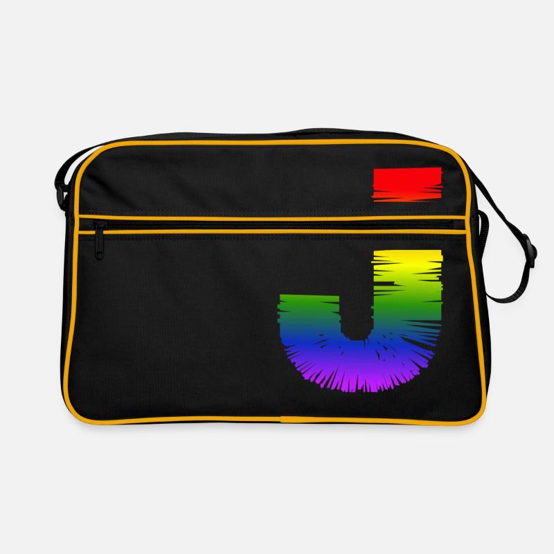 Regenbogen-J - Retro Tasche - Schwarz/Gold