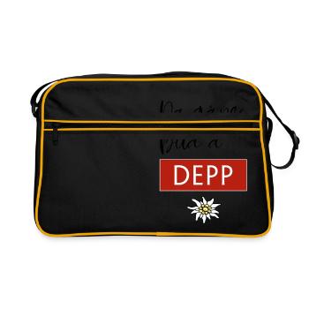 Da ganze Bua a Depp - Retro Tasche - Schwarz/Gold - Vorne