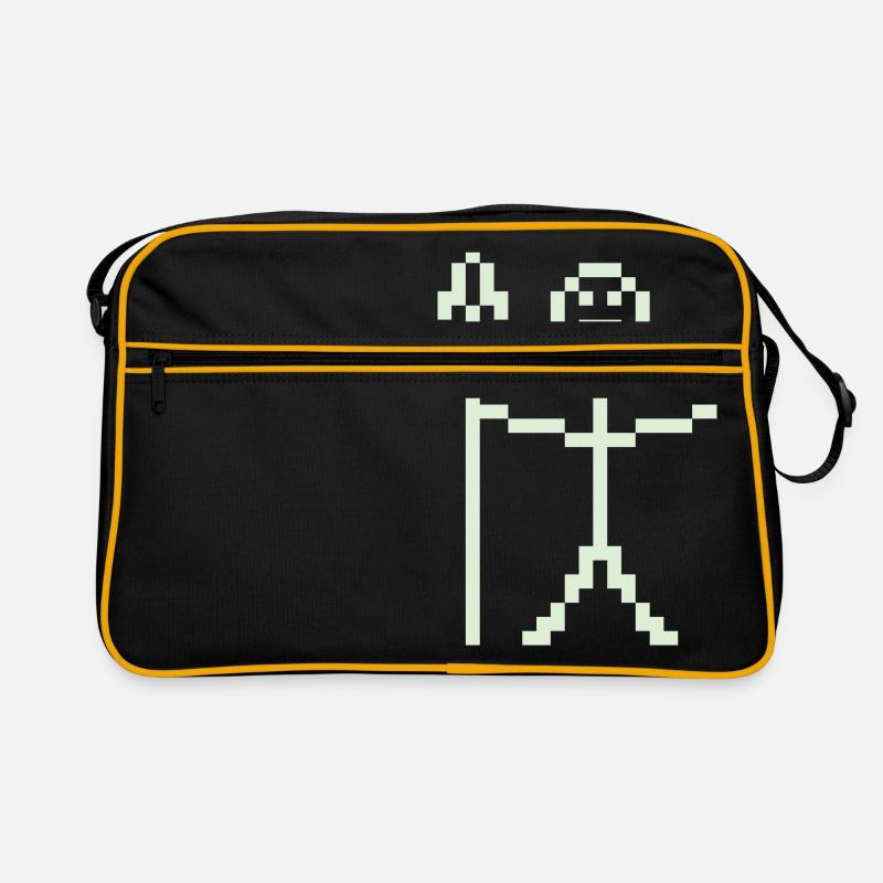 Strichmännchen Krieger Pixelart Retro Tasche