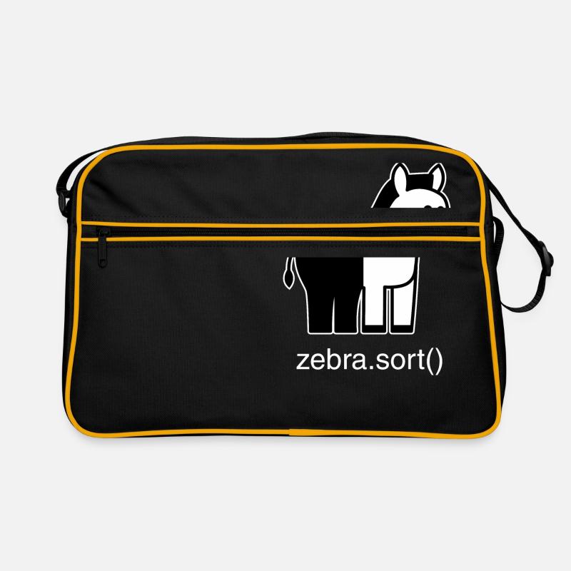 Sortiertes Zebra - Retro Tasche - Schwarz/Gold