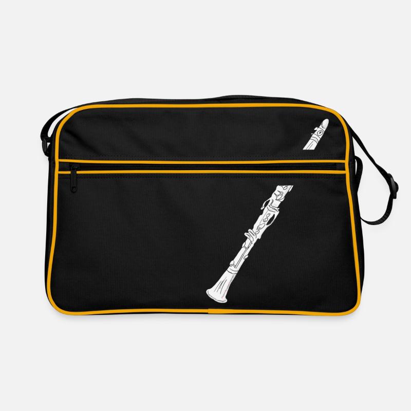 Clarinet white filled - Retro Bag - black/gold