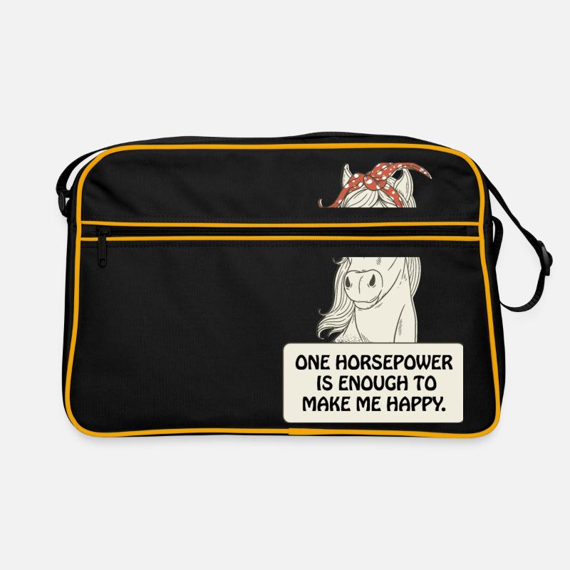 Vintage Pferd Comicstyle mit Spruch. Retro Tasche