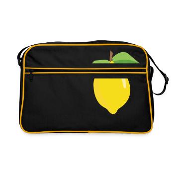 Zitrone - Retro Tasche - Schwarz/Gold - Vorne