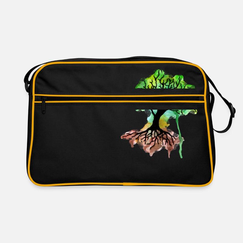 Baum - Retro Tasche - Schwarz/Gold