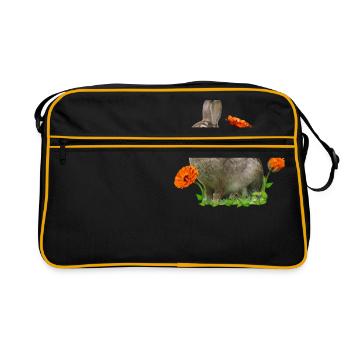 Lapin de Pâques lapin Calendula - Sac Retro - noir/or - Devant