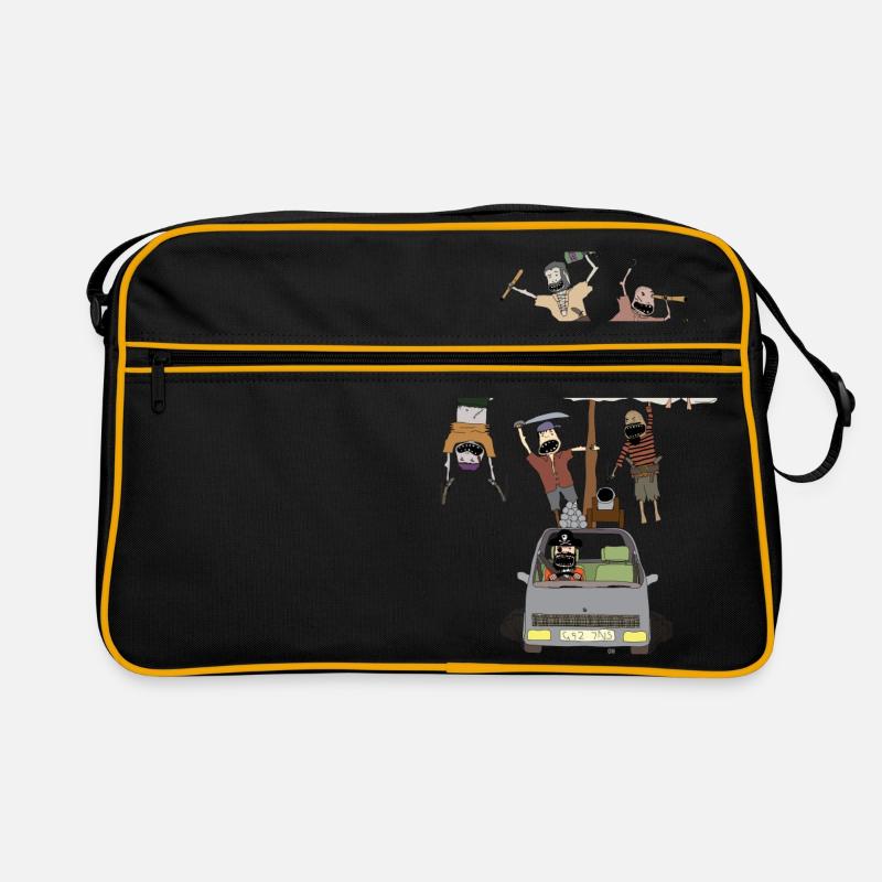 voiture de bateau de pirate - Sac Retro - noir/or