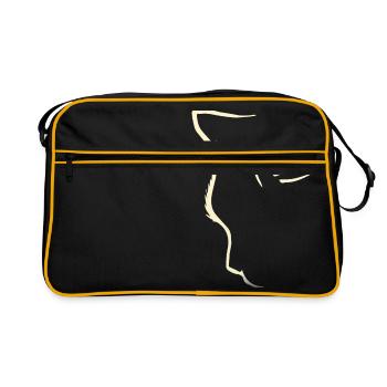 Cat silhouette I cat t shirt - Retro Bag - black/gold - Front