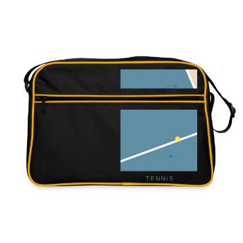 Tennis Art - Retro Tasche - Schwarz/Gold - Vorne