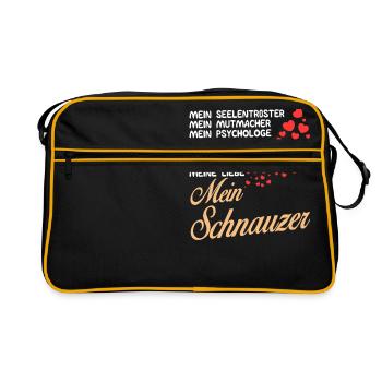 Schnauzer - Mein - Retro Tasche - Schwarz/Gold - Vorne