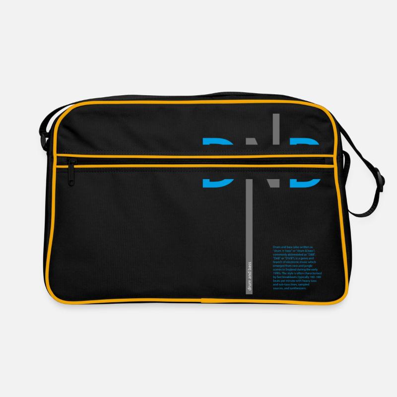 Drum and Bass DNB - Retro Tasche - Schwarz/Gold