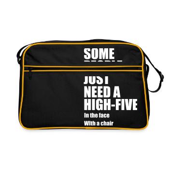 Certaines personnes ont juste besoin d'une idée de cadeau haut de cinq - Sac Retro - noir/or - Devant