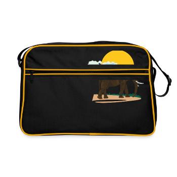 Elefant oder doch Elephant? - Retro Tasche - Schwarz/Gold - Vorne