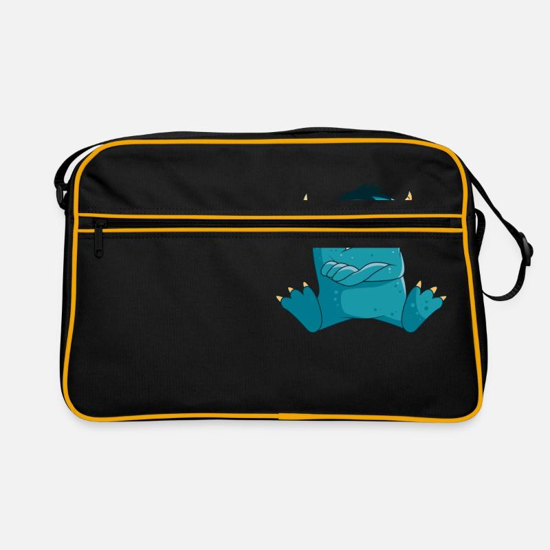 Petit monstre est cassé et montrant des cornes Sac Retro