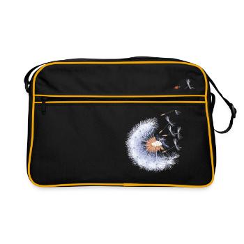 Ladybird on Dandelion Seed - Retro Bag - black/gold - Front