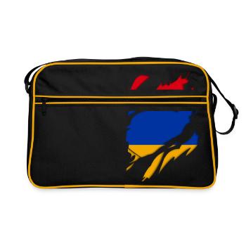 Armenia flag torn motif - Retro Bag - black/gold - Front