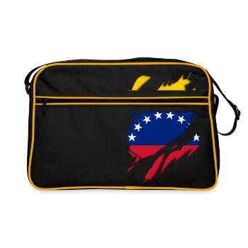 Venezuela flag torn motif - Retro Bag - black/gold - Front