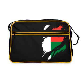 Madagascar flag torn motif - Retro Bag - black/gold - Front