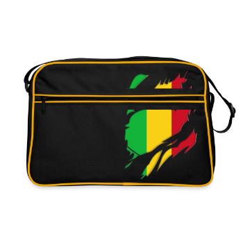 Motif déchiré du drapeau du Mali - Sac Retro - noir/or - Devant