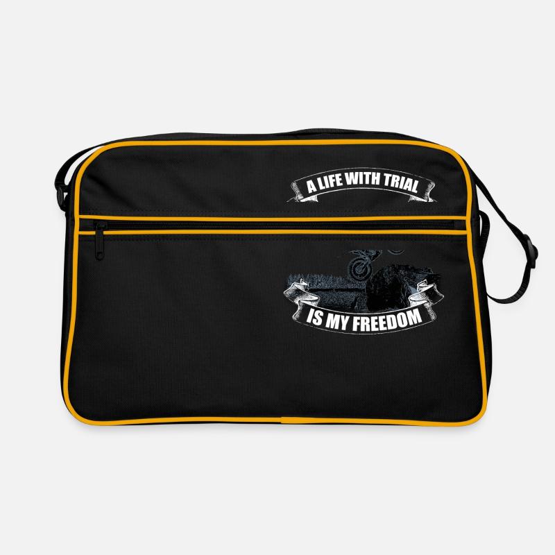 UNE VIE AVEC LE PROCÈS EST MA LIBERTÉ - Sac Retro - noir/or