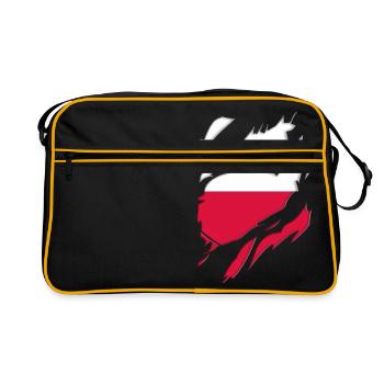 Poland flag torn motif - Retro Bag - black/gold - Front