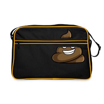 Poop Cartoon - Retro Bag - black/gold - Front
