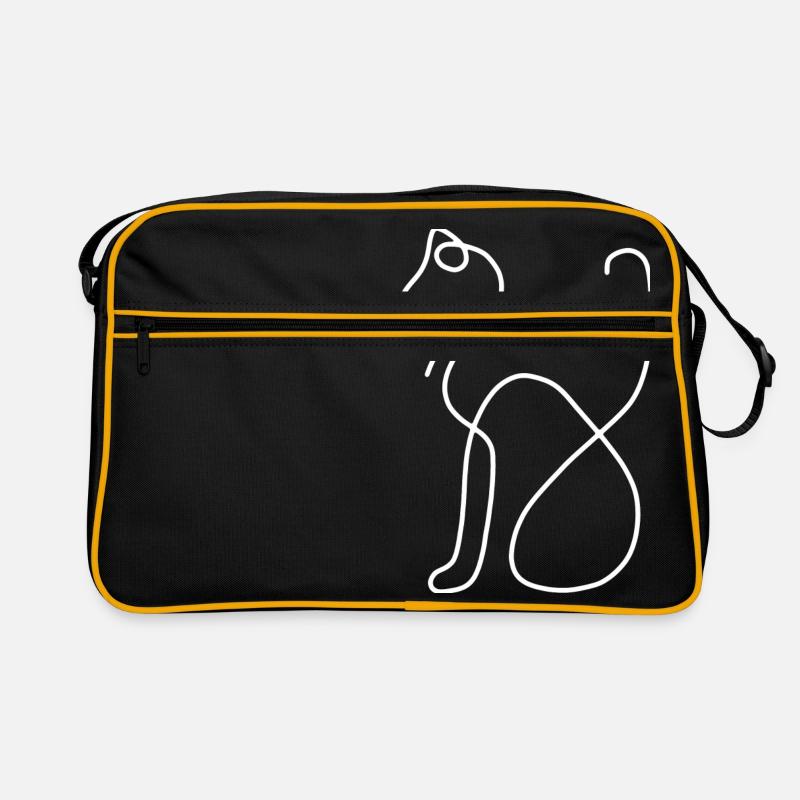 one line Katze Retro Tasche