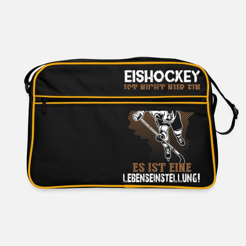 Eishockey - eine Lebenseinstellung Retro Tasche