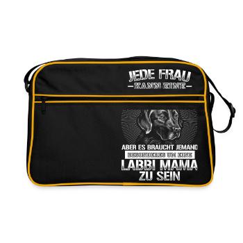 Labrador Mama - Retro Tasche - Schwarz/Gold - Vorne
