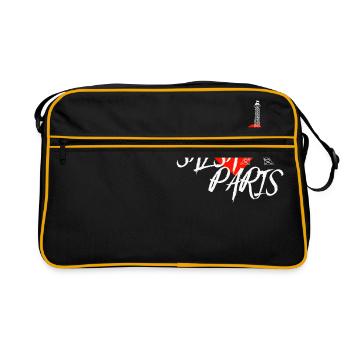 Salsa Paris white Danceshirt - Retro Tasche - Schwarz/Gold - Vorne