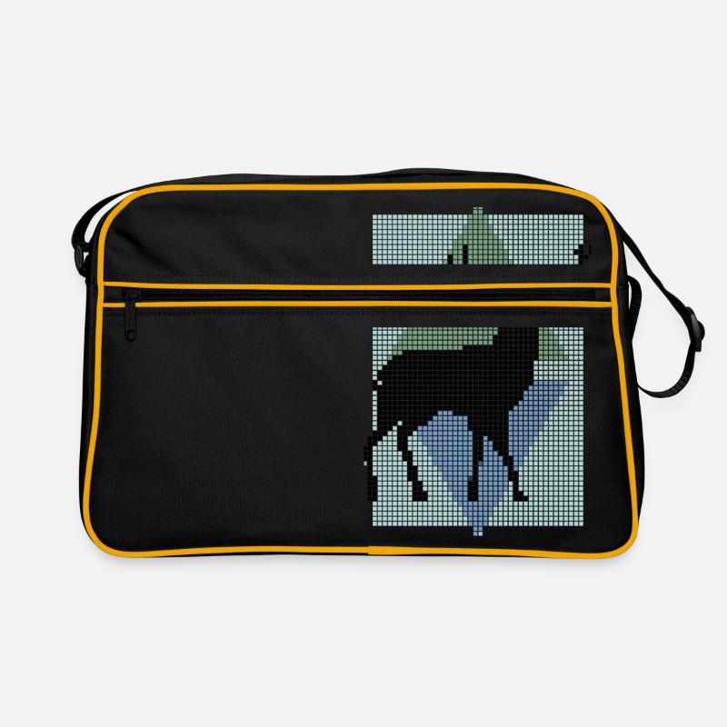 cerf - Sac Retro - noir/or