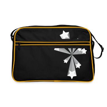 Flying stars star flying star star - Retro Bag - black/gold - Front