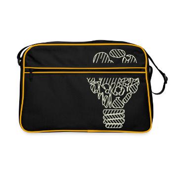 Êtes-vous une lumière? Lumière de bougie sur le gâteau? - Sac Retro - noir/or - Devant