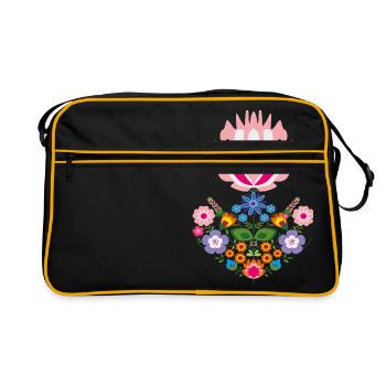 flowers jardin garden spring1 - Sac Retro - noir/or - Devant