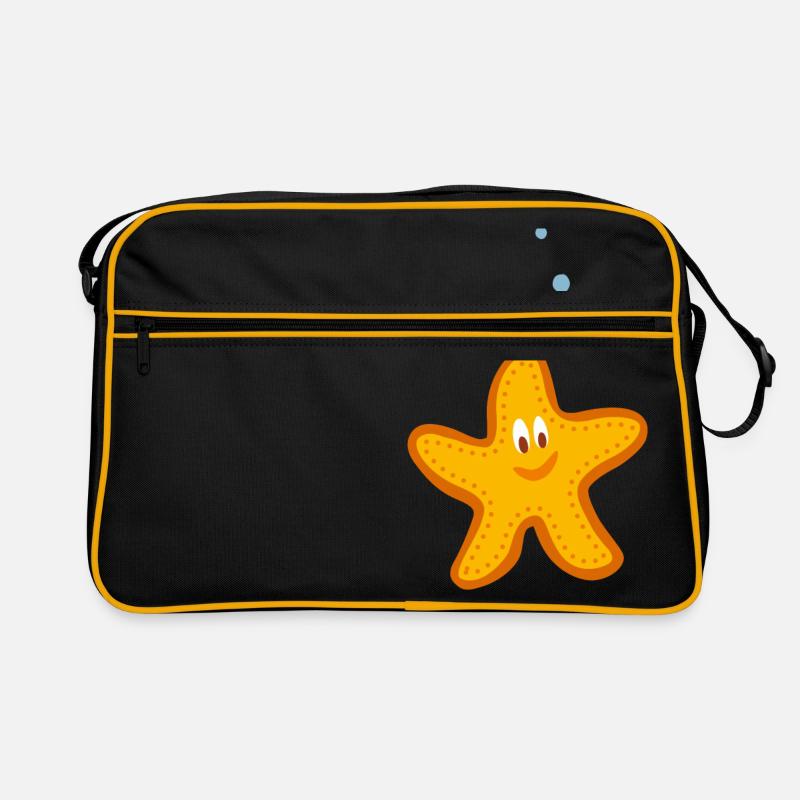 Lustiges Bild Seestern für Kinder oder Baby Retro Tasche