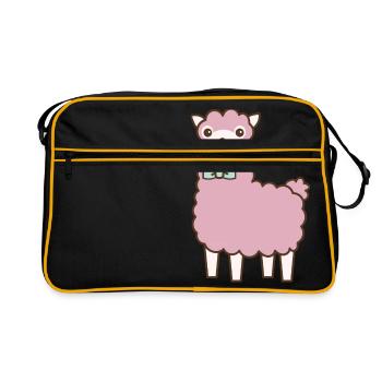 fluffy llama - Retro Bag - black/gold - Front