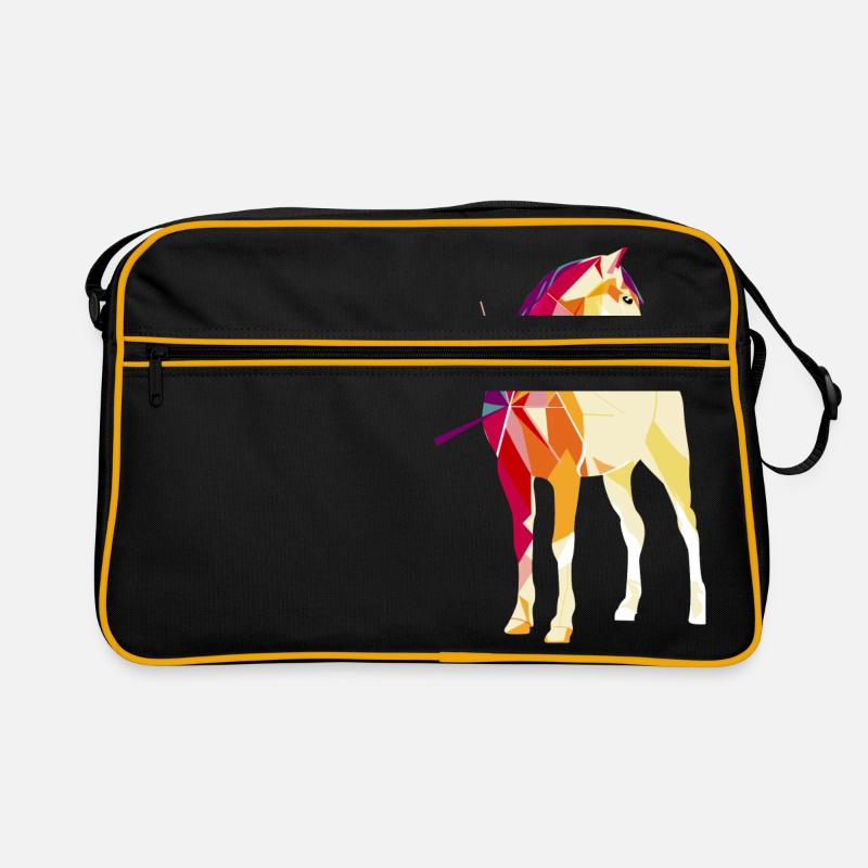 Pferd - Retro Tasche - Schwarz/Gold