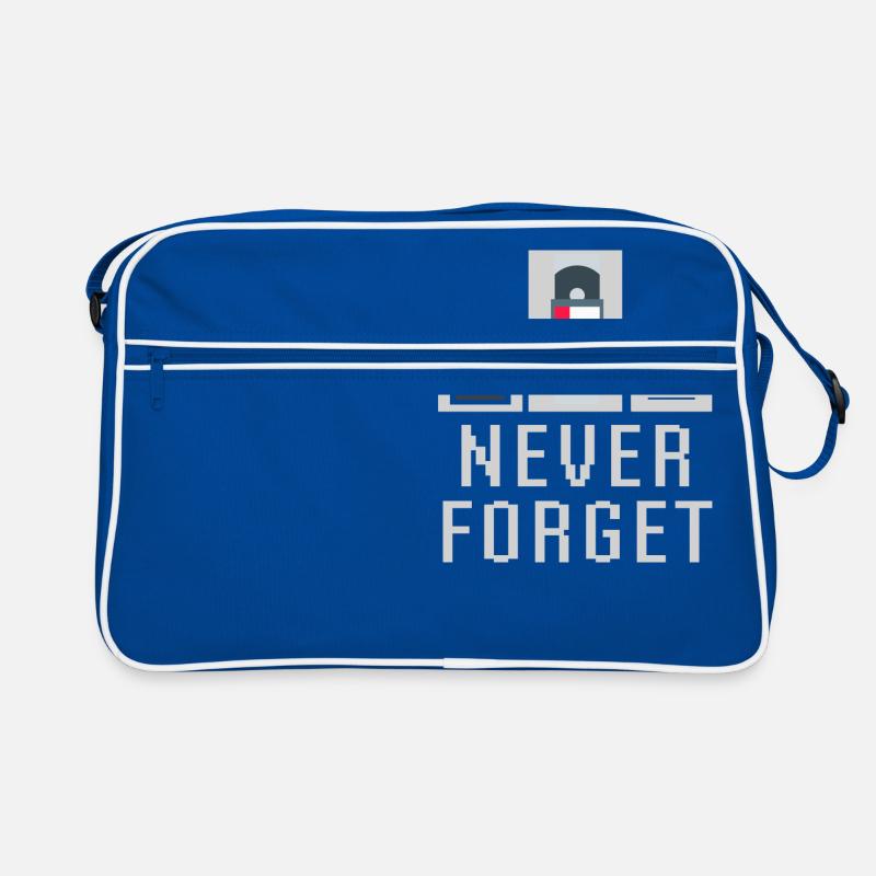 Never Forget Floppy Disk Video Tape Cassette Tech Retro Bag