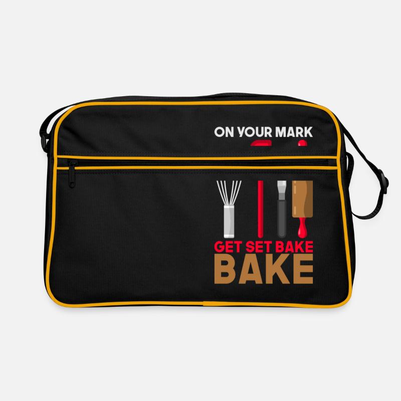 Bake it! Wallwood whisk funny saying Retro Bag