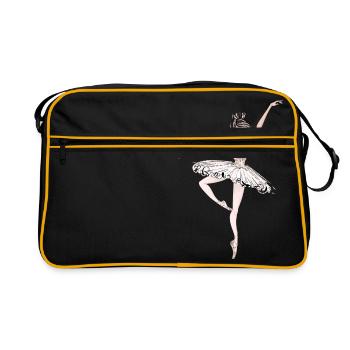 Tänzerin im Ballet - Retro Tasche - Schwarz/Gold - Vorne